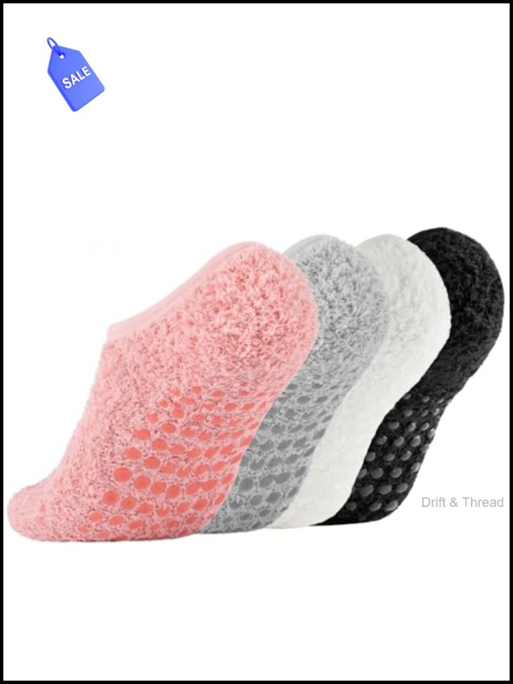 Fuzzy Slipper Socks with Non-Slip Grips Cozy Warm Coral Fleece